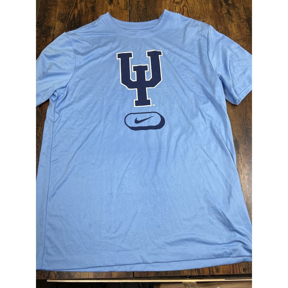 Nike Upper Iowa University Peacocks T-Shirt Men's Medium Blue Dri-FIT UI Logo